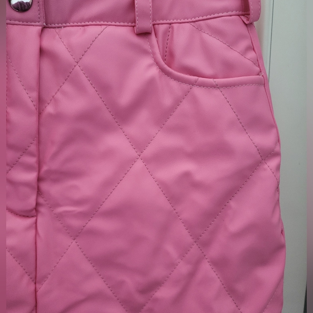 Finesse Pink Quilted Micro Mini Skirt - XS - Picture 3 of 6